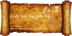 Csépány Réka névjegykártya